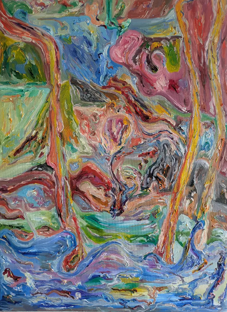 Decorative Landscape: The Consecration of the Landscape — high-density oil impasto after Jan Verkade, Subrealism by Treeskulltown